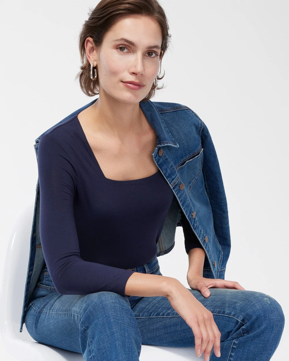 Chico's Women | Touch of Cool™ Square Neck Tee CLASSIC NAVY