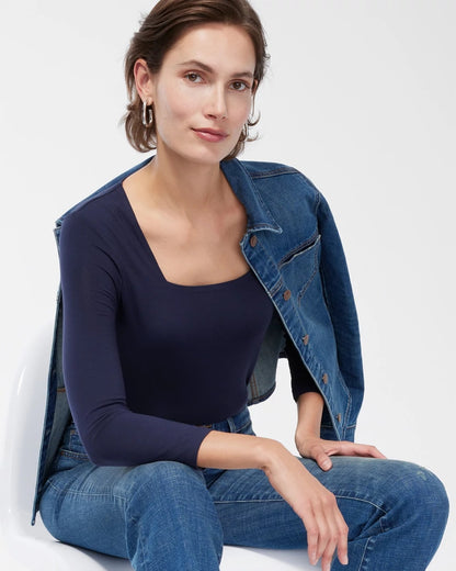 Chico's Women | Touch of Cool™ Square Neck Tee CLASSIC NAVY