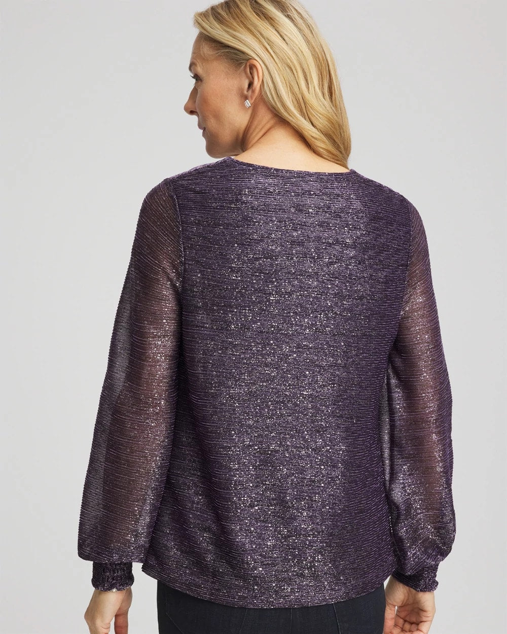 Chico's Women | Foiled Bodre Top PURPLE ELIXIR