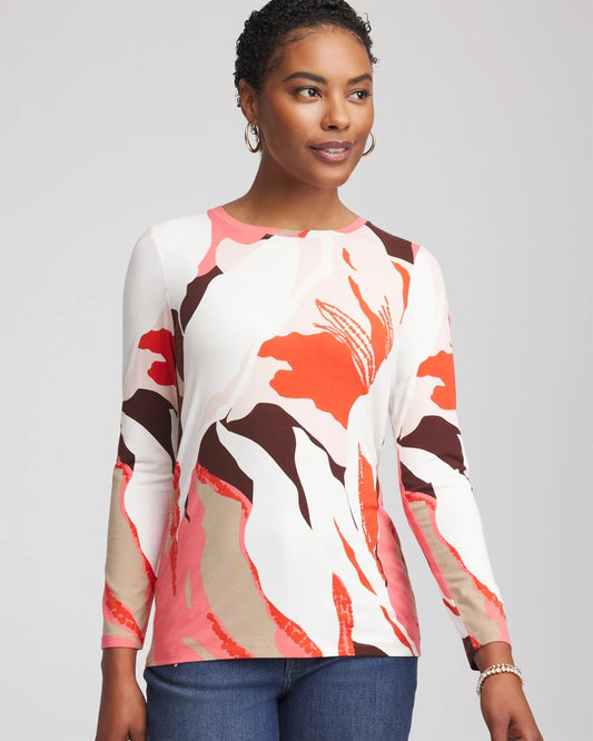 Chico's Women | Tropical Touch of Cool™ Layering Tee SIESTA ROSE
