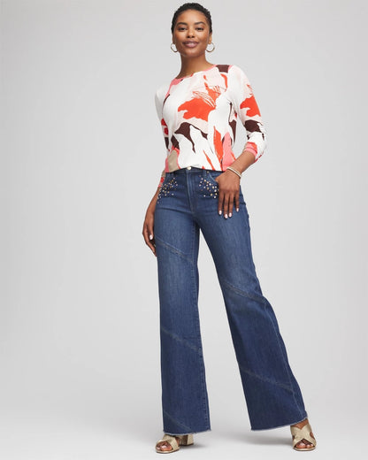Chico's Women | Tropical Touch of Cool™ Layering Tee SIESTA ROSE