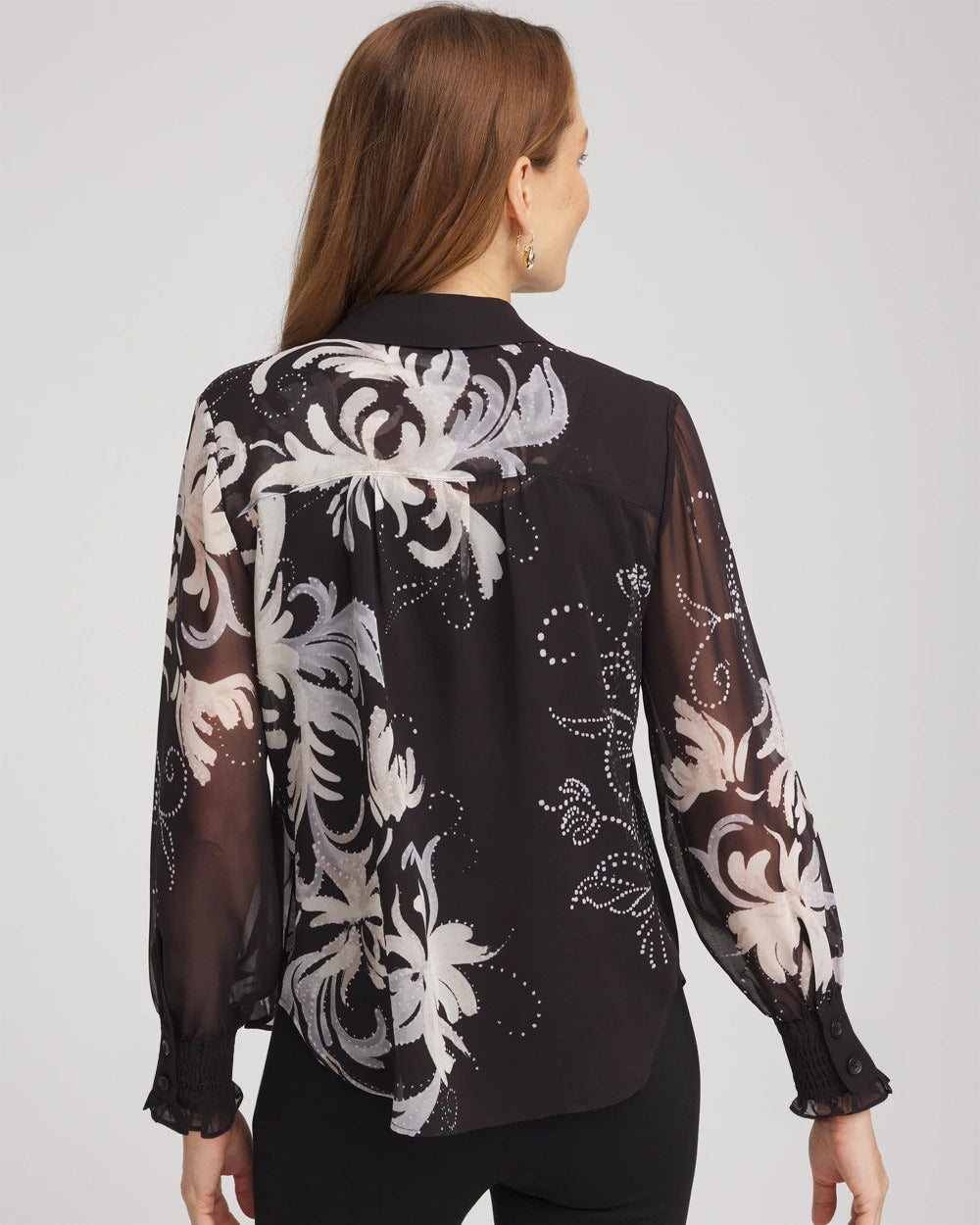 Chico's Women | Georgette Flow Print Blouse BLACK