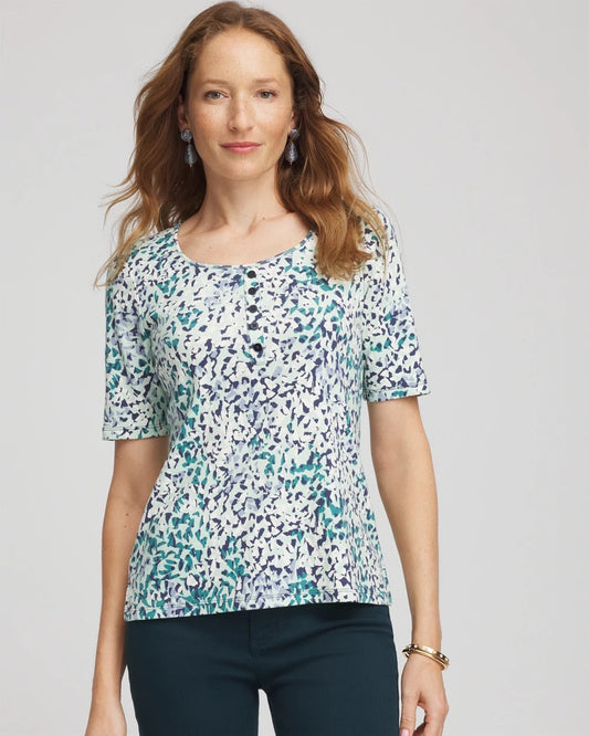 Chico's Women | Pima Cotton Henley Tee INDIGO SKY