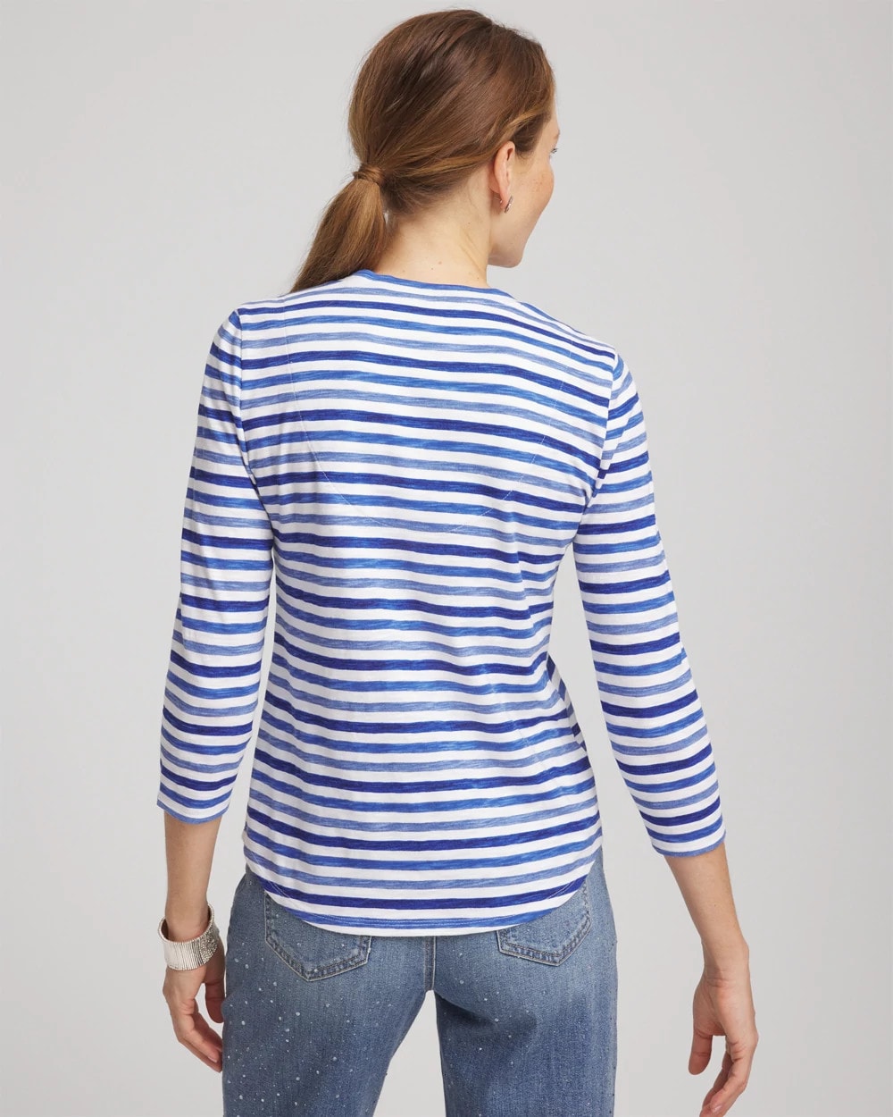 Chico's Women | Slub 3/4 Sleeve Tee BLUE PEARL