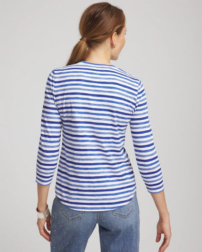 Chico's Women | Slub 3/4 Sleeve Tee BLUE PEARL