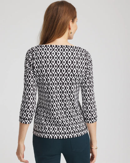 Chico's Women | Pima 3/4 Sleeve Tee BLACK