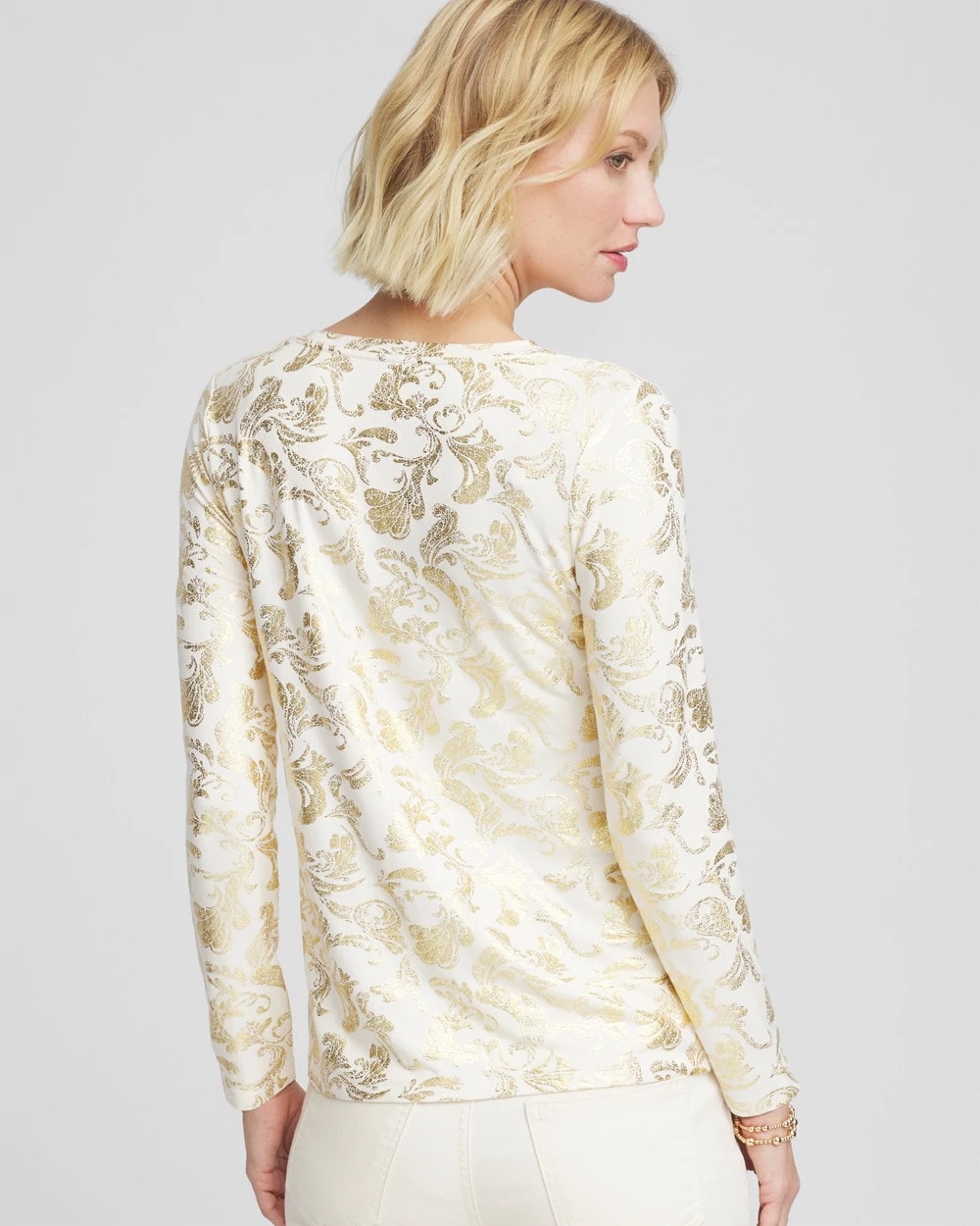 Chico's Women | Touch of Cool™ Foiled Layering Tee ECRU
