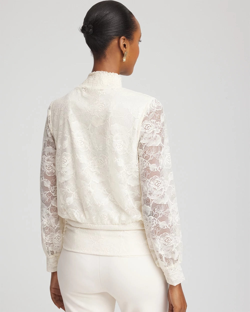 Chico's Women | Tie-Neck Banded-Bottom Top ENGLISH CREAM