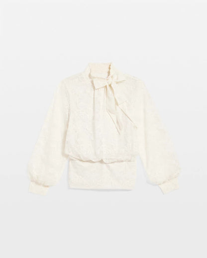 Chico's Women | Tie-Neck Banded-Bottom Top ENGLISH CREAM
