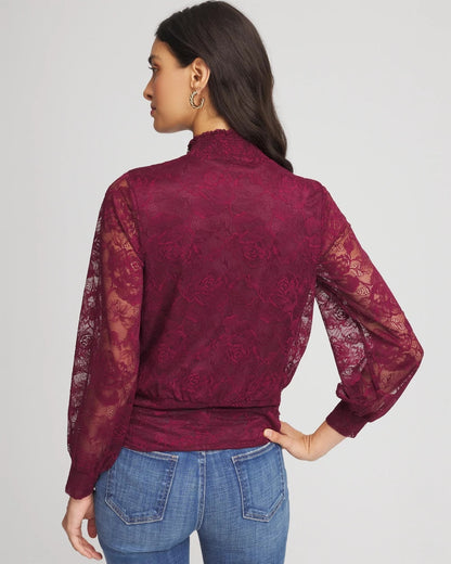 Chico's Women | Tie-Neck Banded-Bottom Top DEEP CHIANTI