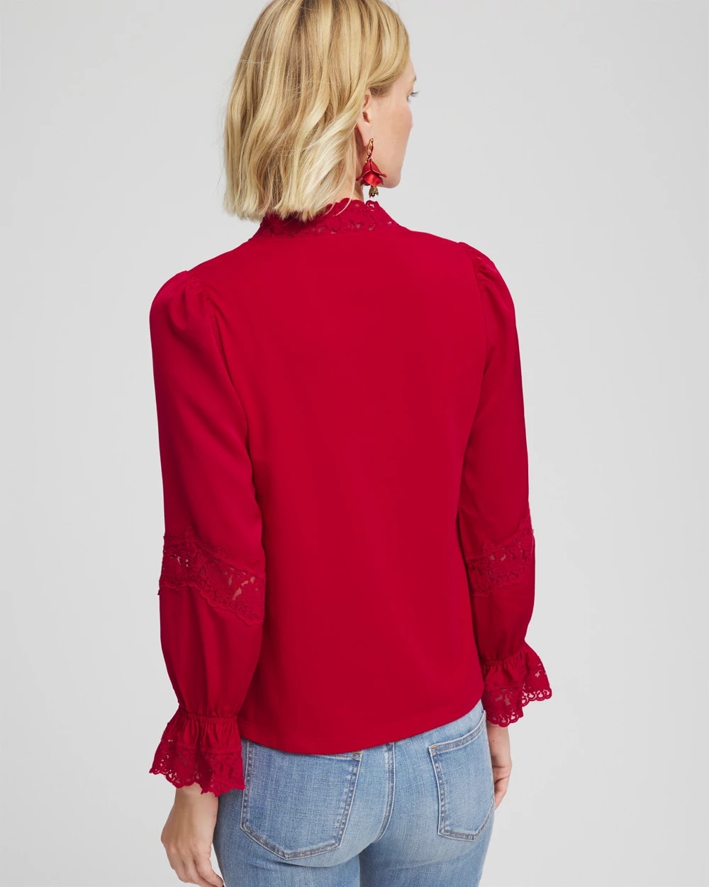 Chico's Women | Lace V-Neck Top CARMINE RED