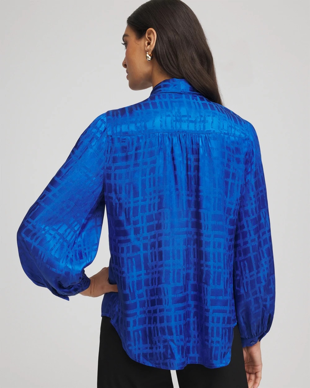 Chico's Women | Jacquard Tie-Front Blouse COBALT STONE