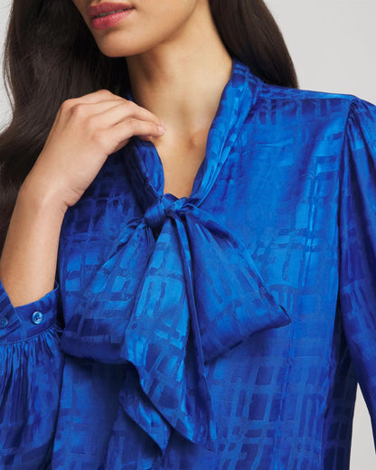 Chico's Women | Jacquard Tie-Front Blouse COBALT STONE