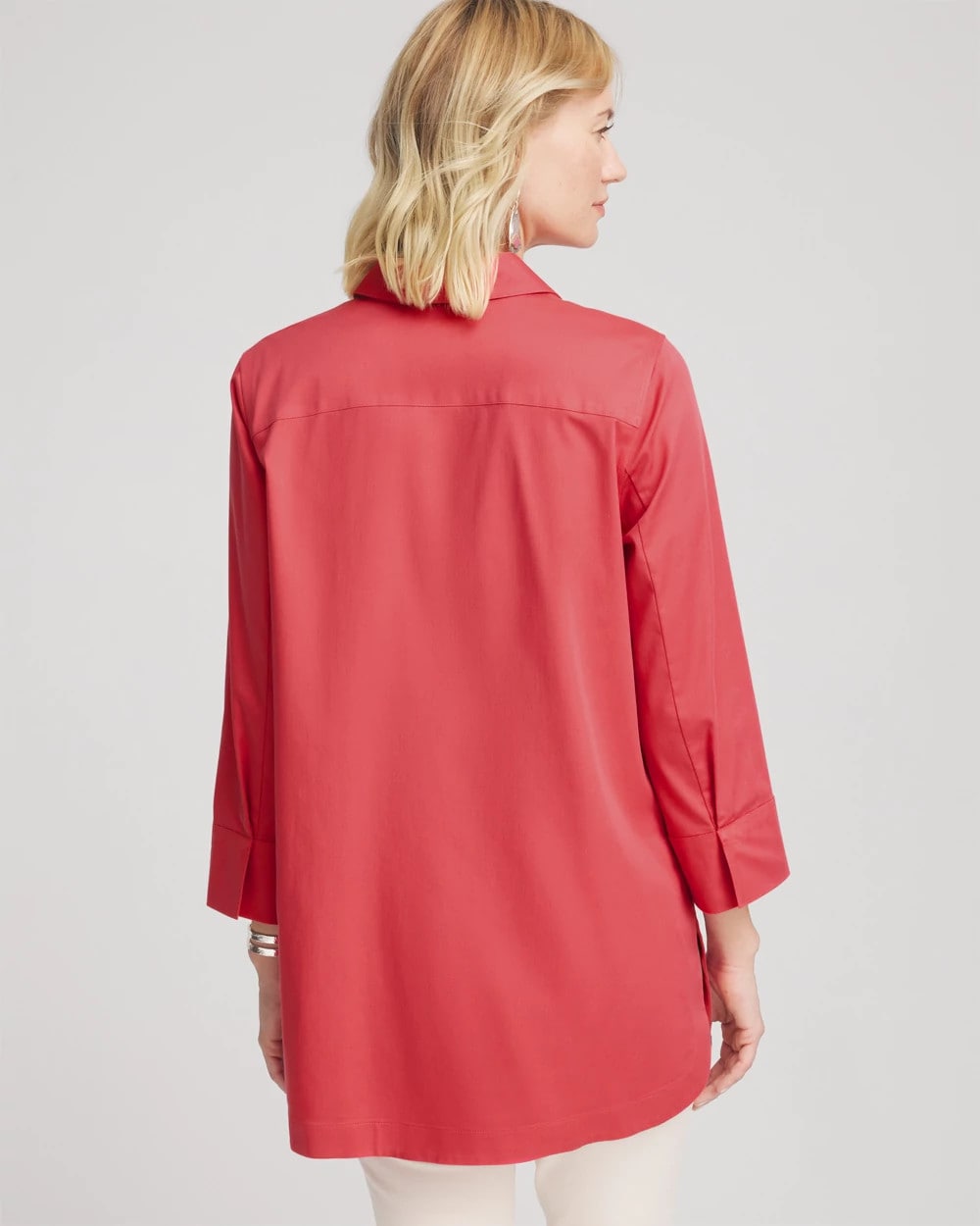 Chico's Women | No Iron™ Classic Button Down Tunic FOLKLORIC RED