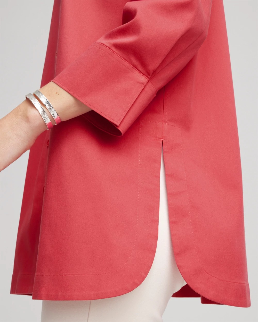 Chico's Women | No Iron™ Classic Button Down Tunic FOLKLORIC RED