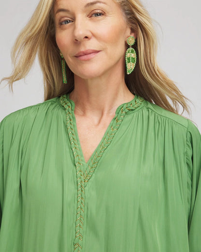 Chico's Women | Braided Batwing Blouse SALTED LIME
