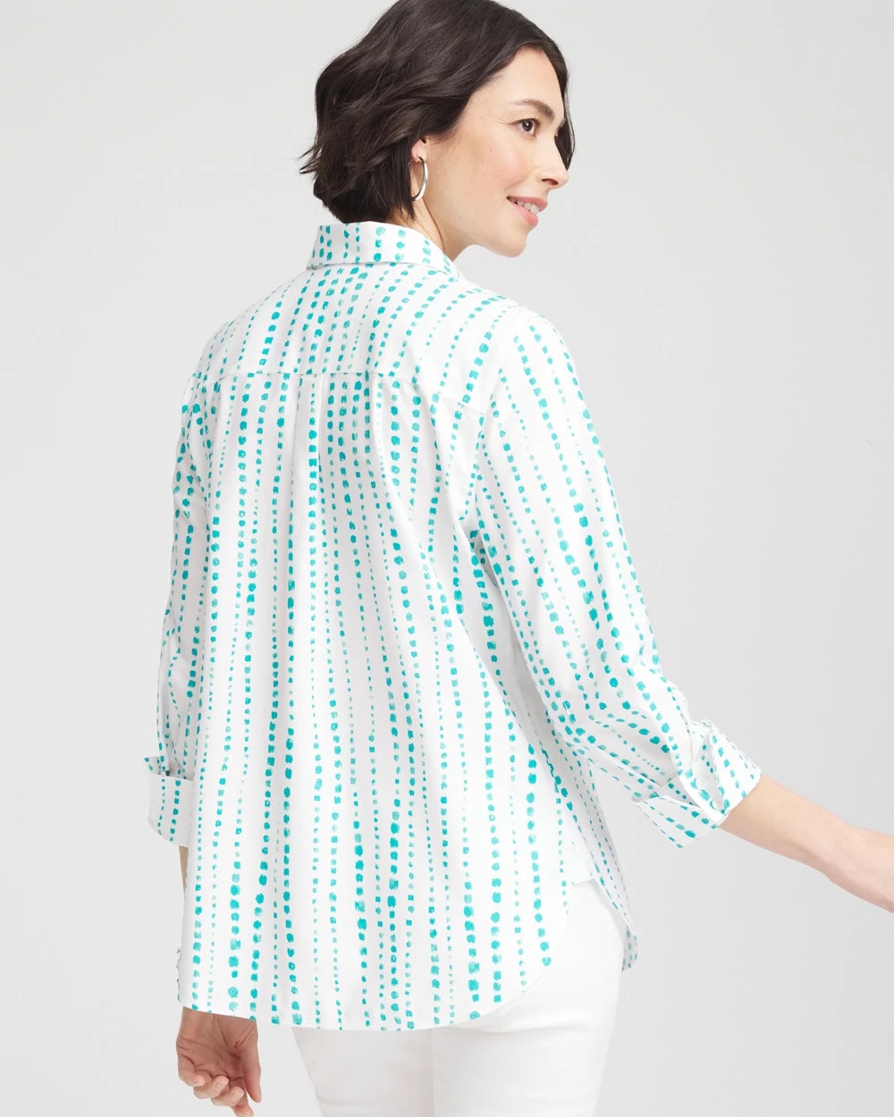 Chico's Women | No Iron™ Sateen Bubble Print Shirt SEASPRAY