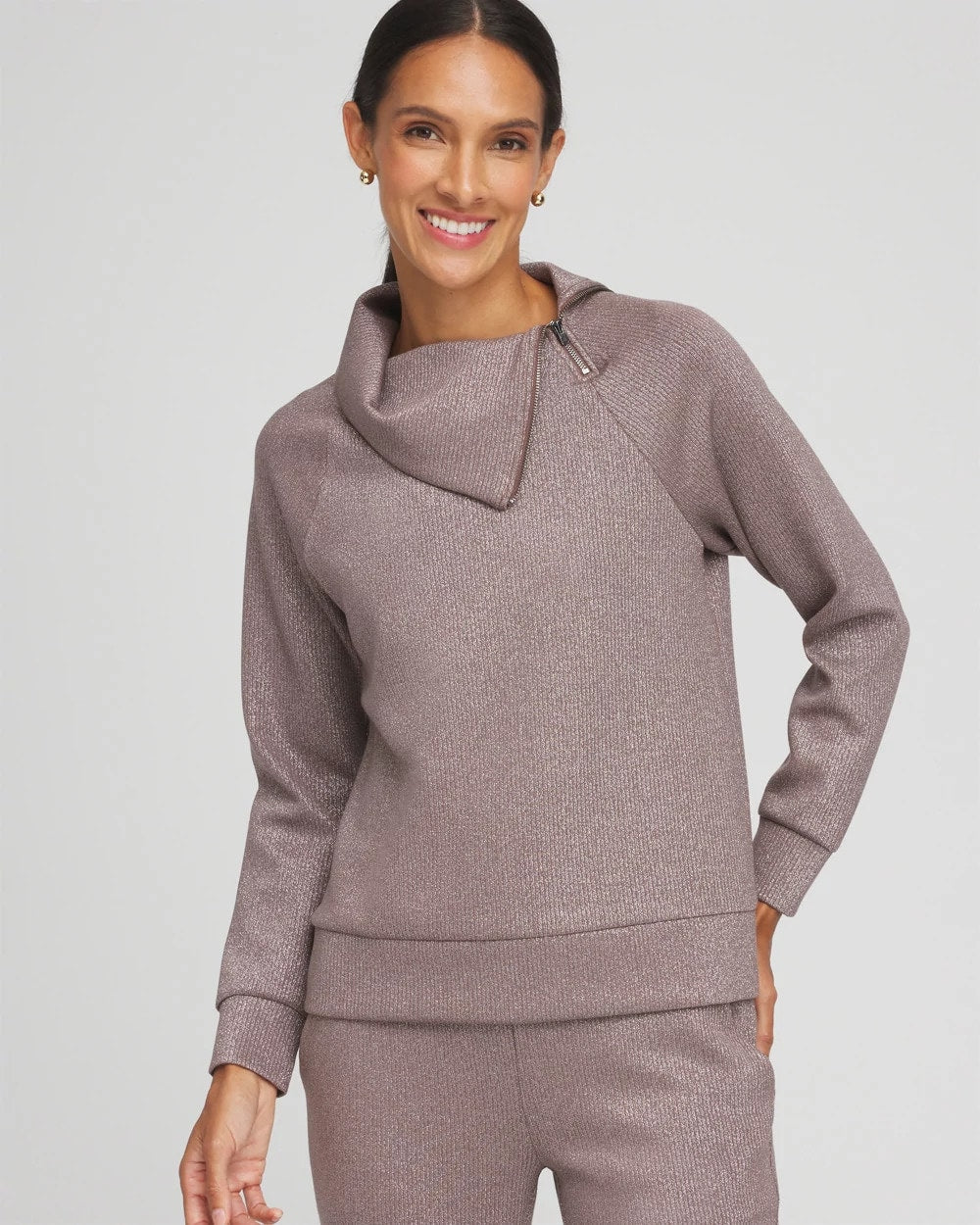 Chico's Women | Zenergy® Sparkle Popover Top WALNUT