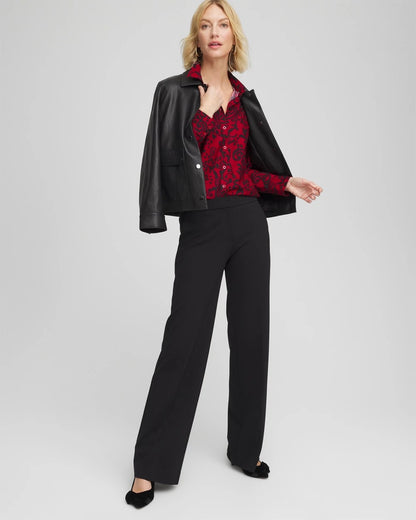 Chico's Women | No Iron™ Vinstra Scrolls Shirt CARMINE RED