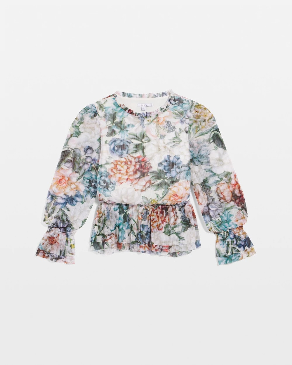 Chico's Women | Rose Print Crinkle Top ECRU
