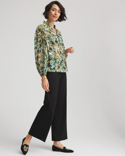 Chico's Women | Crinkle Relaxed-Fit Blouse DARKEST SPRUCE