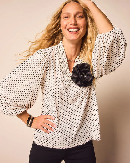 Chico's Women | Bubble-Sleeve Smocked Top ENGLISH CREAM