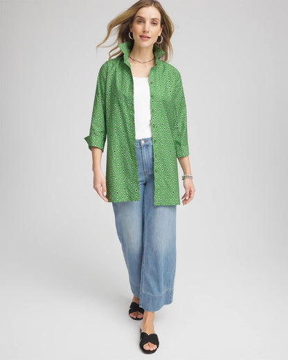 Chico's Women | No Iron™ Geo-Print Tunic SALTED LIME