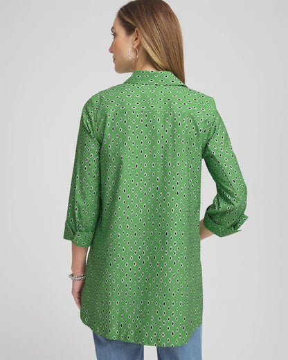 Chico's Women | No Iron™ Geo-Print Tunic SALTED LIME
