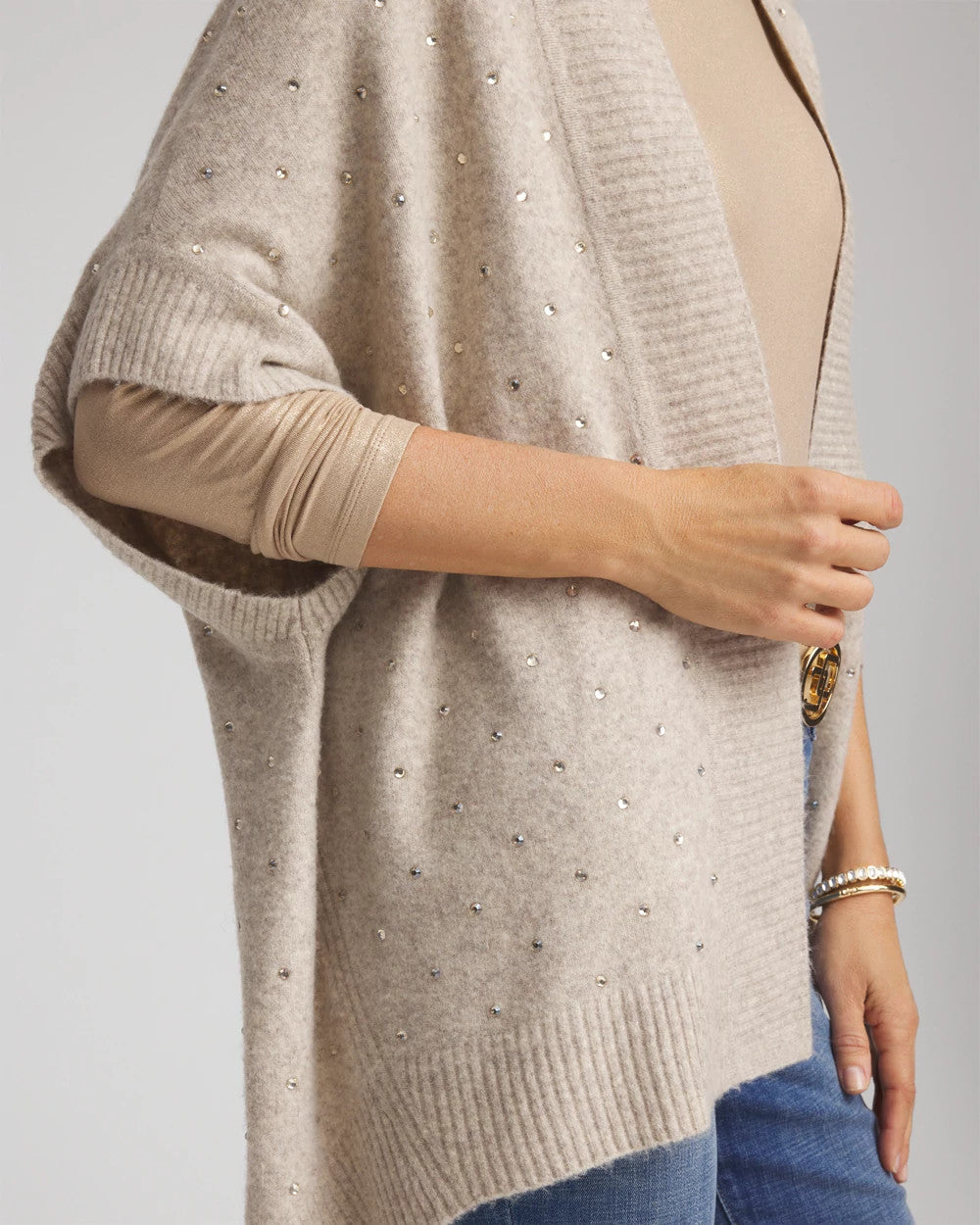Chico's Women | Embellished Cocoon Ruana NEUTRAL