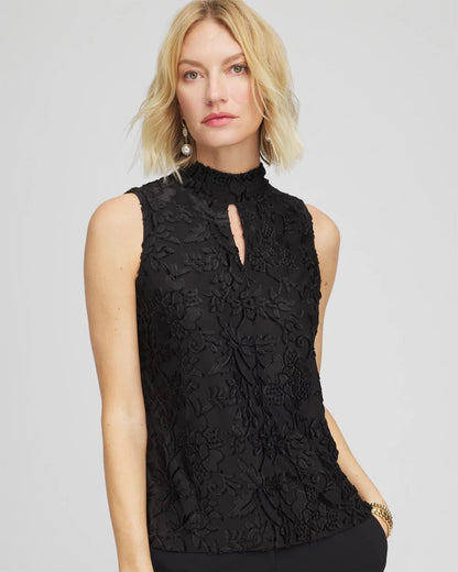 Chico's Women | Burnout Mockneck Tank BLACK