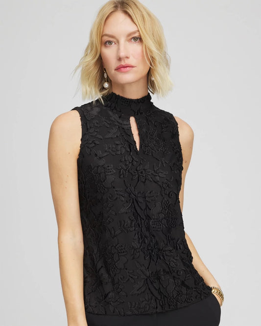 Chico's Women | Burnout Mockneck Tank BLACK