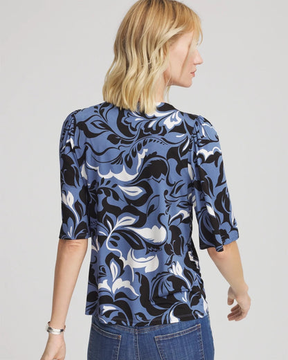 Chico's Women | Stretch-Knit Flutter-Sleeve Tee BLUE LOTUS