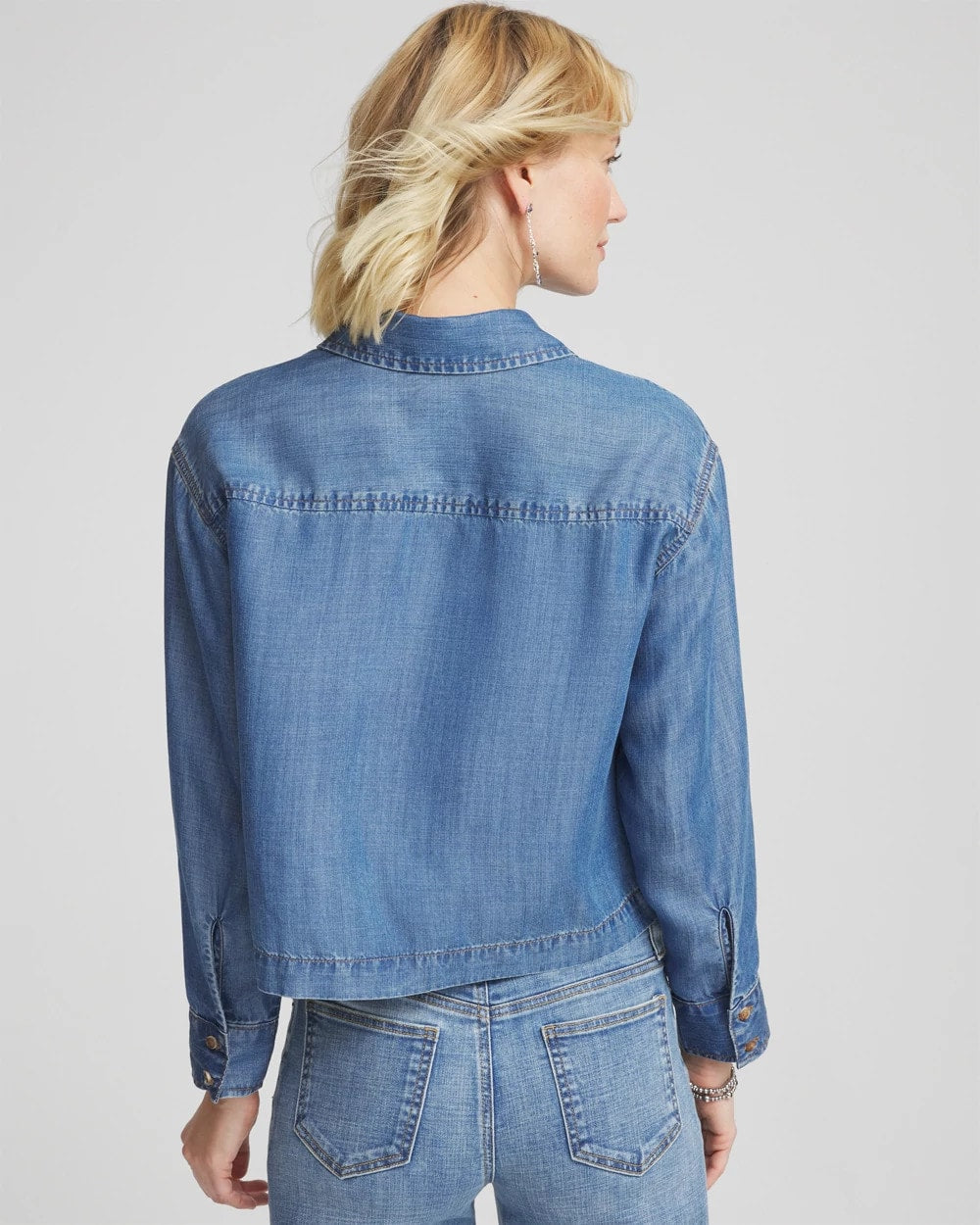 Chico's Women | Tencel™ Cropped Denim Shirt BAILEY INDIGO