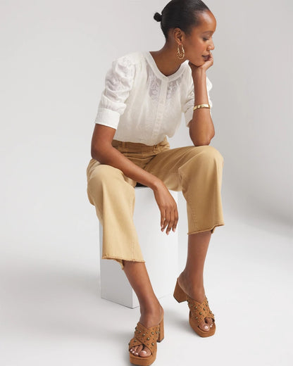 Chico's Women | Chiffon Puff Sleeve Shirt ECRU