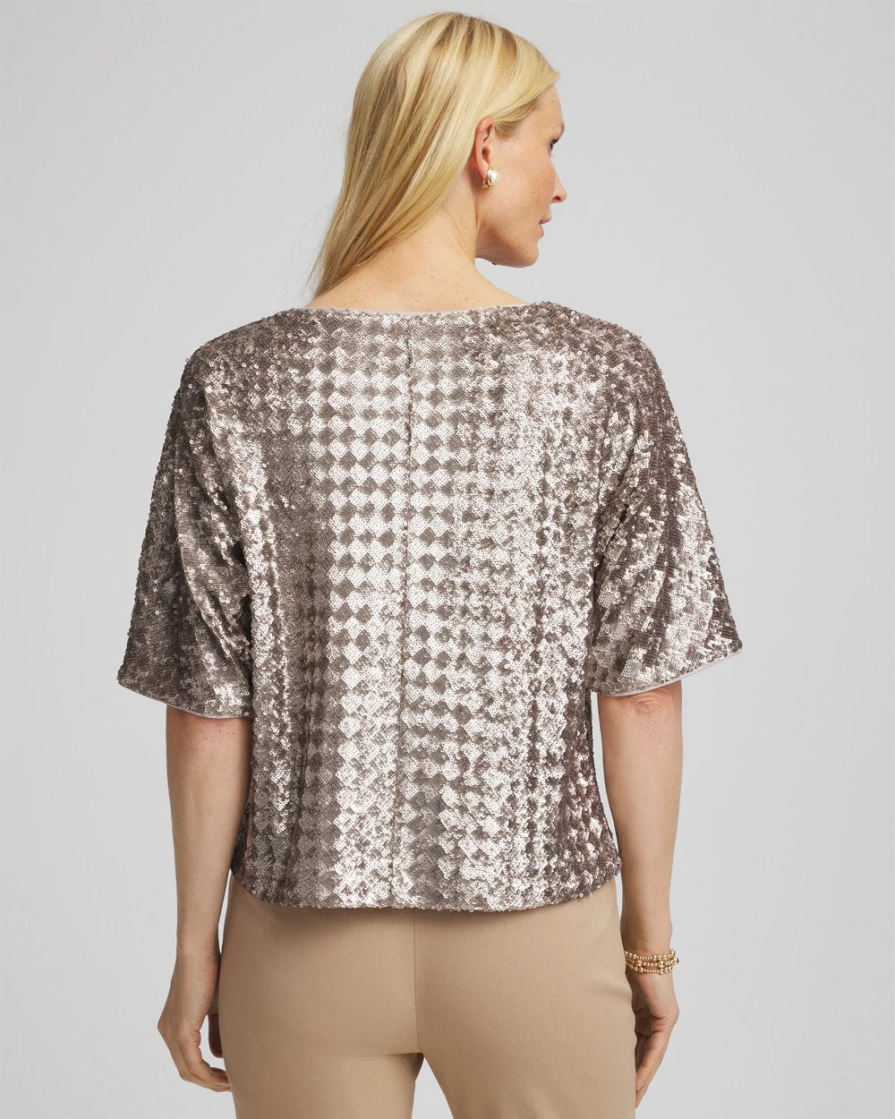 Chico's Women | Art Deco Dolman Sequins Tee GOLD