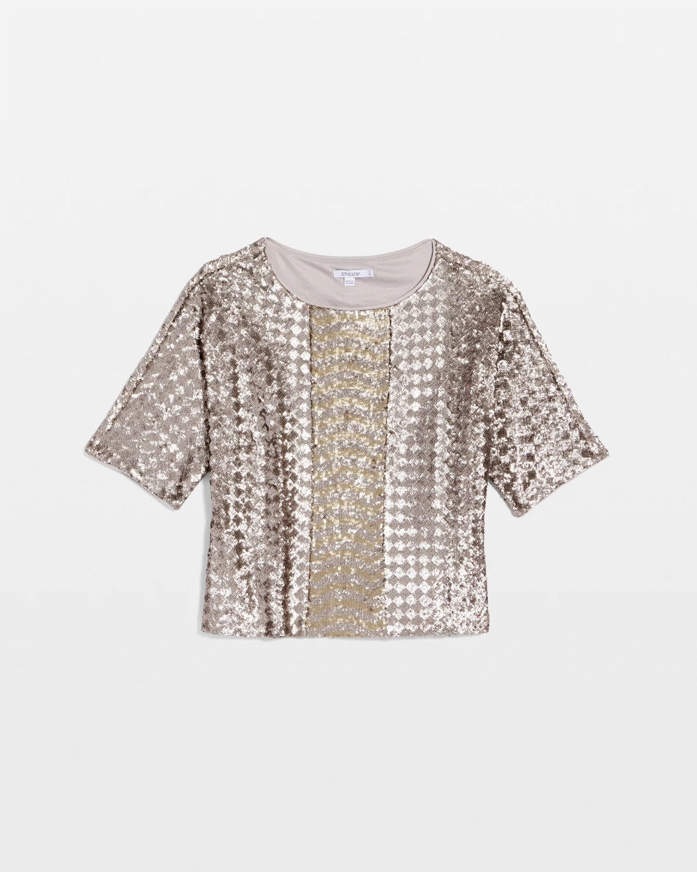Chico's Women | Art Deco Dolman Sequins Tee GOLD