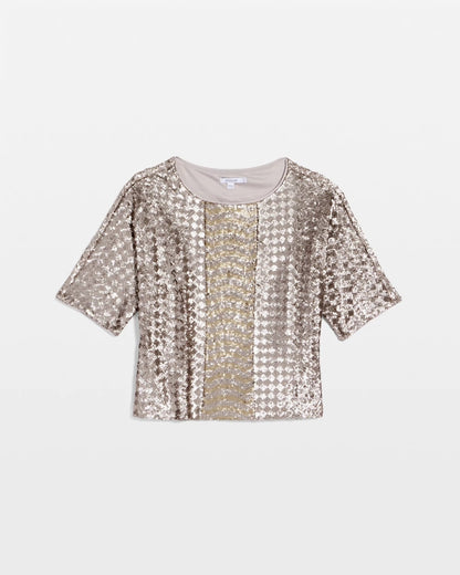 Chico's Women | Art Deco Dolman Sequins Tee GOLD