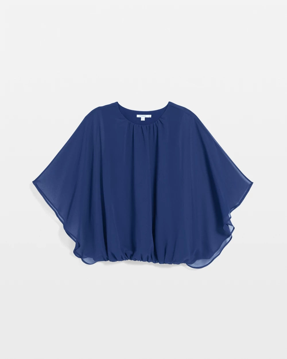 Chico's Women | Travelers™ Collection Bubble Hem Chiffon Blouse BLUE CASA