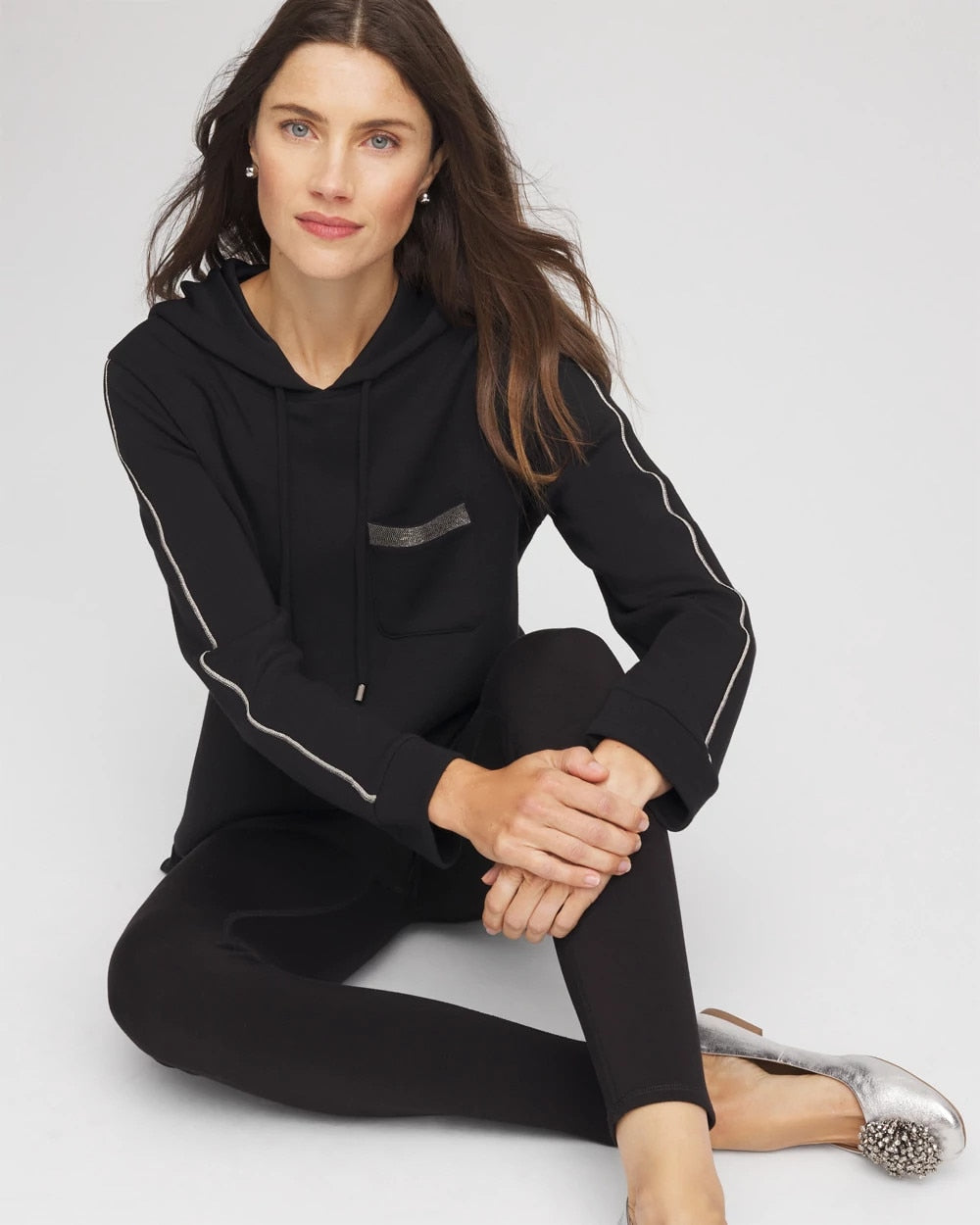 Chico's Women | Zenergy® Caviar Bead Sweatshirt BLACK
