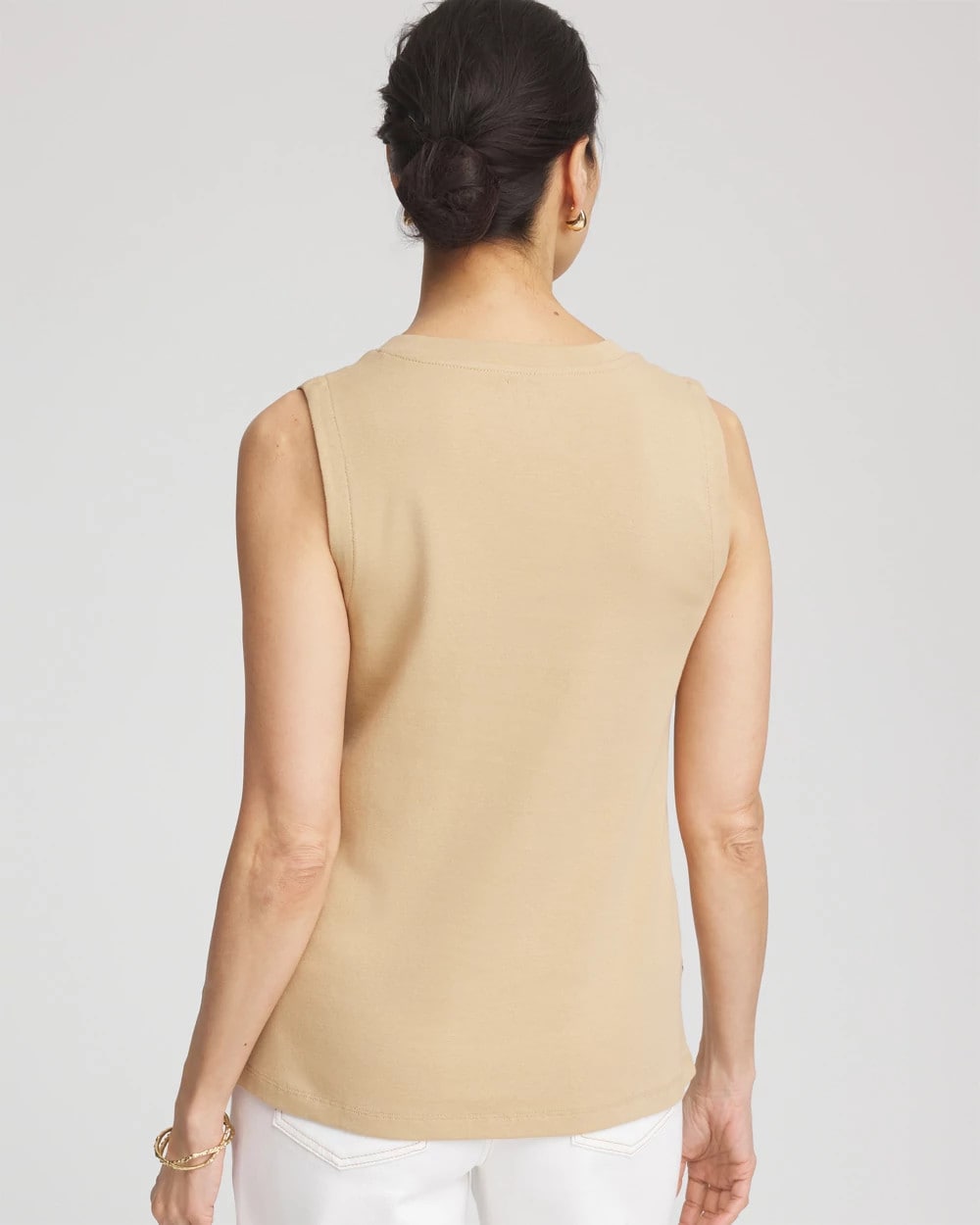 Chico's Women | Sleeveless V-Neck Button Tank CAFE AROMA