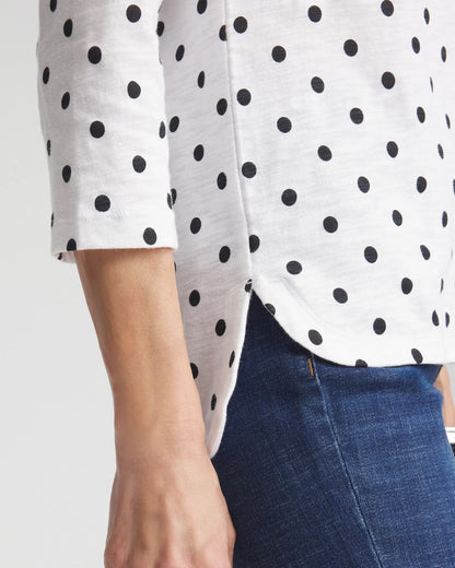 Chico's Women | Polka-Dot Slub Scoop-Neck Tee ALABASTER