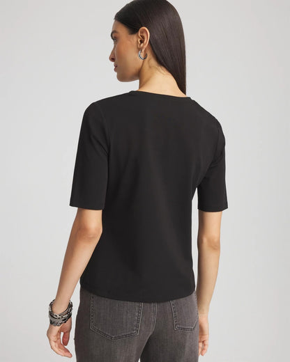 Chico's Women | Elbow-Sleeve Perfect Tee BLACK