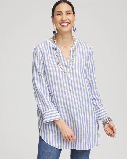 Chico's Women | No Iron™ Linen Tunic INDIGO