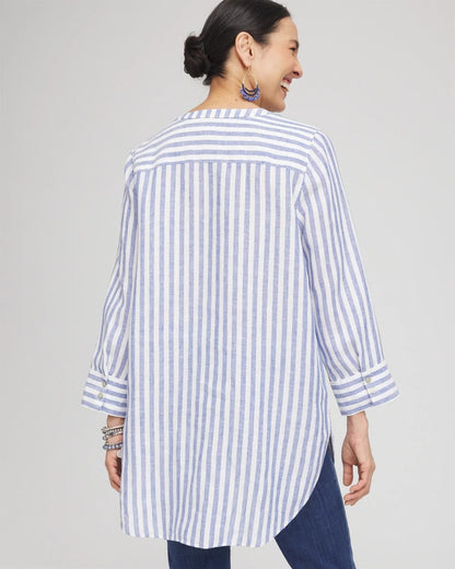 Chico's Women | No Iron™ Linen Tunic INDIGO