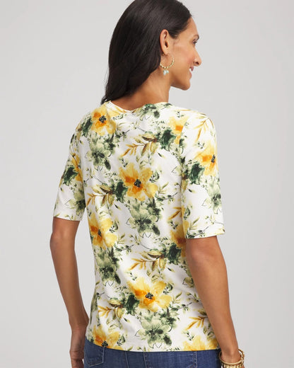 Chico's Women | Touch of Cool™ Elbow-Sleeve Perfect Tee ECRU