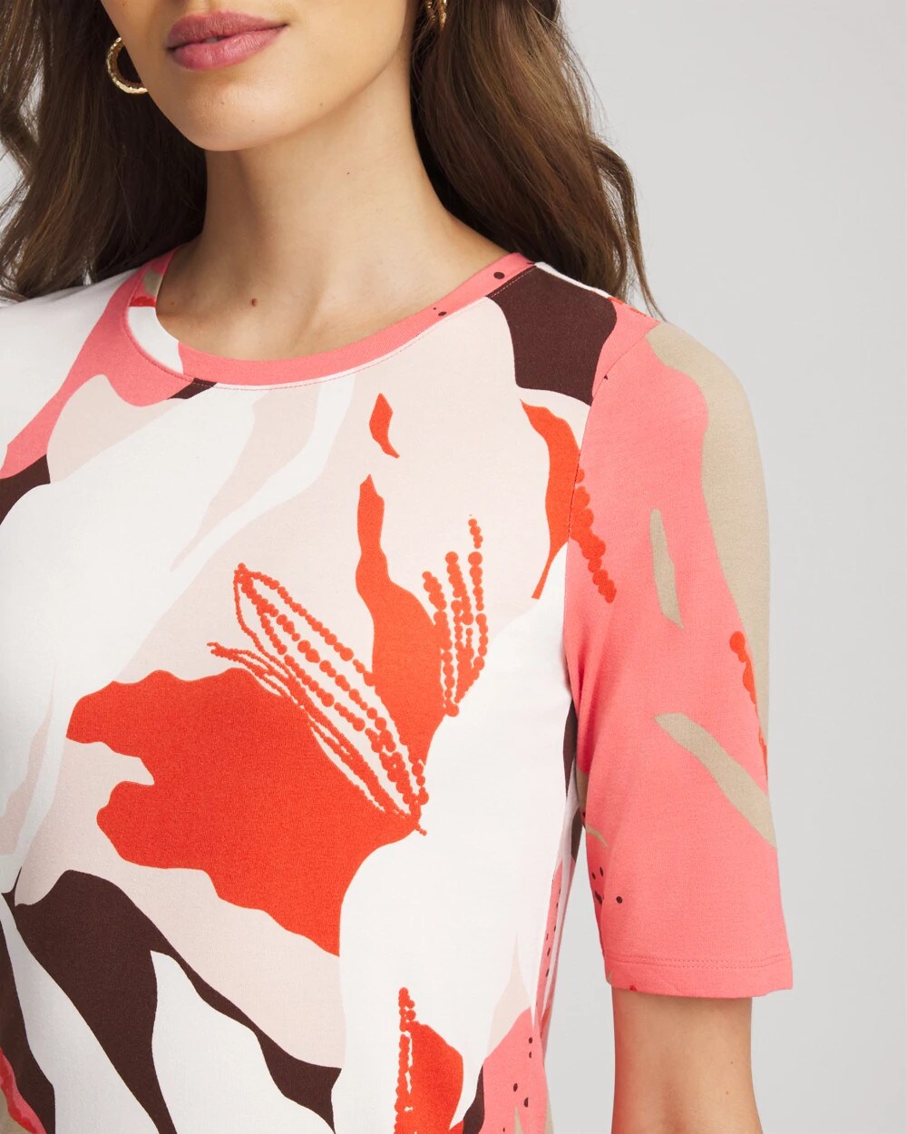 Chico's Women | Touch of Cool™ Elbow-Sleeve Perfect Tee SIESTA ROSE