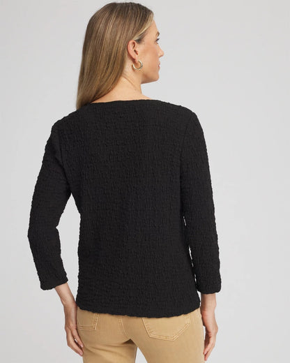 Chico's Women | Textured Scoopneck Cardigan BLACK