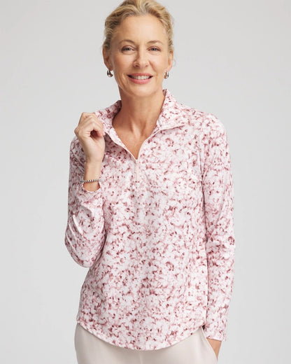 Chico's Women | Zenergy® UPF Printed Zip-Front Pullover ROSE SMOKE