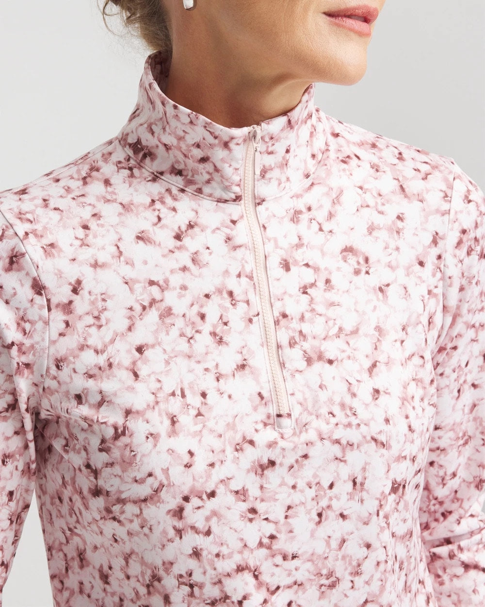Chico's Women | Zenergy® UPF Printed Zip-Front Pullover ROSE SMOKE