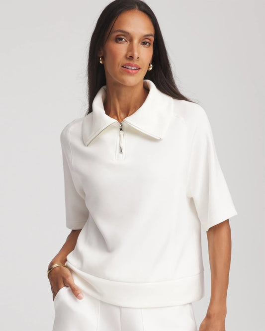 Chico's Women | Zenergy® Soft Half-Zip Top ECRU